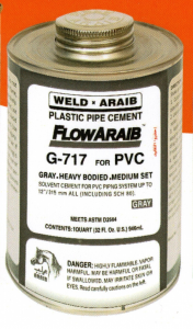 Flowaraib G-717 PVC pipe cement 1/8 Kg