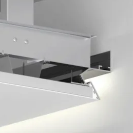 Shadow Gap Hidden Concealed Skirting Baseboard Aluminum Profile Modern Minimalist Gypsum Plaster Drywall Architectural Ceiling Flush Hidden Line LED Strip Light 15.5mm