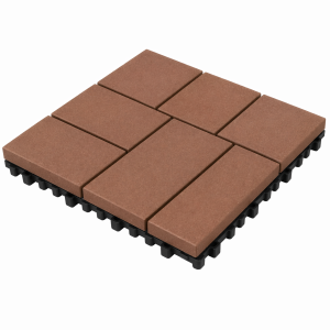 WPC Square Outdoor Garden Landscape Terrace, Balcony &amp; Pergola Slat Deck Floor Easy Interlocking Click Decking Tiles, Minor Eights Wood Grain