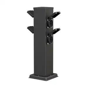 Vertical Power Socket Plug Pedestal Free Standing Square Post 150x150x400mm