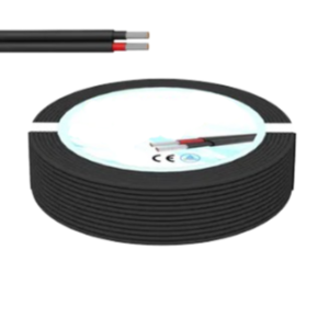 2x6mm² DC Solar Cable Twin/Dual Core TÜV CE 62930 IEC131/EN50618:2014 H1Z2Z2-K 1.0KVAC 1.5KVDC HALOGEN FREE LOW SMOKE PHOTOVOLTAIC (PV) IEC 60228 Tin-Plated Electrolytic Copper Class 5 Conductor, 2x6mm² 100M/Drum-Black Red Solar Cable