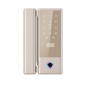 Liwal Smart, Intelligent, Digital Fingerprint Glass Door Lock, Champagne Gold Edition with Remote Unlock