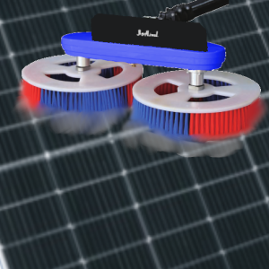 Liwal LB4-1 A Double Head Cylindrical AC Powered, Solar Panel Cleaning Brush, Carbon handle.