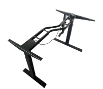 Electric Height &amp; Length Adjustable Smart Ergonomic Workstation Standing Desk L-Shape Frame Black SOM-BL2