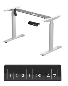 Electric Height &amp; Length Adjustable Smart Ergonomic Workstation Standing Desk Frame White SOM-W2