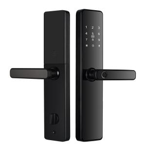 Liwal Temepred Glass Touch Smart Door Lock, Fingerprint, Pincode Card, Mechanical Key, and Remote app unlock