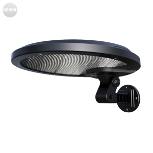 Solar LED Wall Light Motion Sensor Black housing White LED 6000K