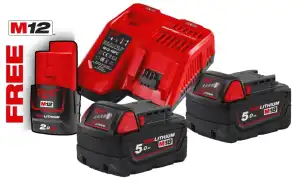 Milwaukee Battery And Charger Kits Model M18 NRG-502 4933459217 in Dubai, UAE
